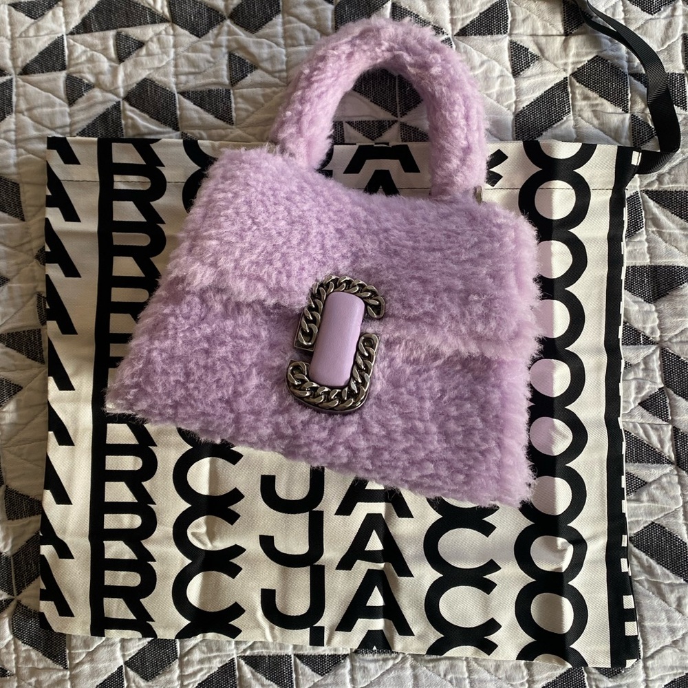Teddy St. Marc Mini Top-Handle bag, lilac faux fur